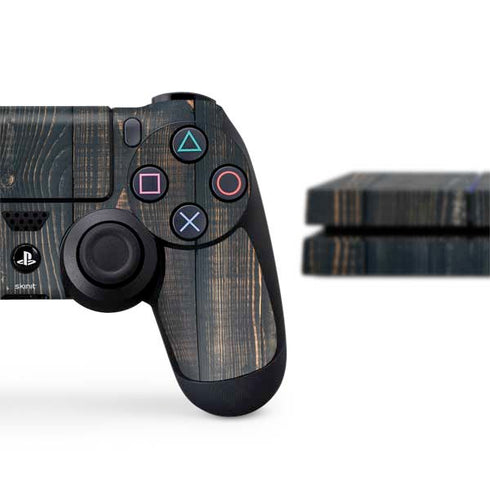 Black Painted Wood PS4 Console and Controller Bundle Skin