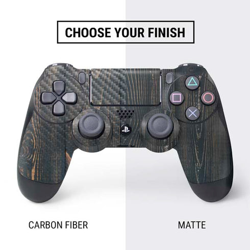 Black Painted Wood PS4 Controller Skin
