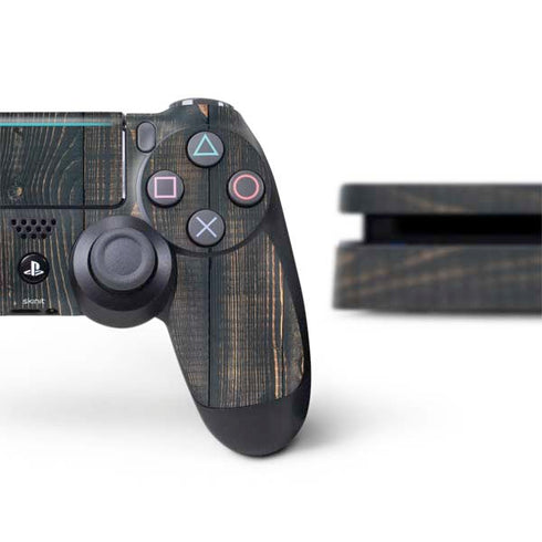 Black Painted Wood PS4 Slim Bundle Skin