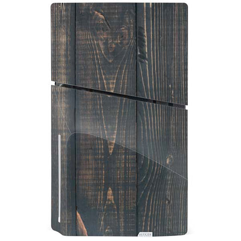 Black Painted Wood PS5 Slim Disk Bundle Skin