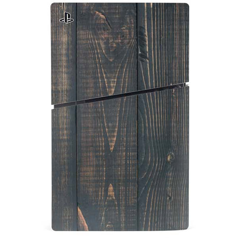 Black Painted Wood PS5 Slim Disk Console Skin