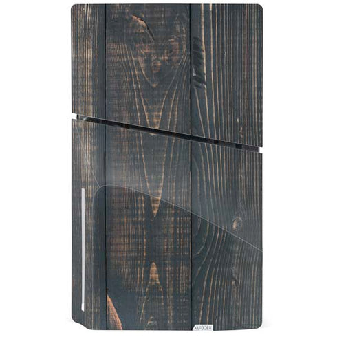 Black Painted Wood PS5 Slim Disk Console Skin