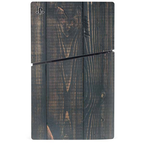Black Painted Wood PS5 Slim Digital Edition Bundle Skin