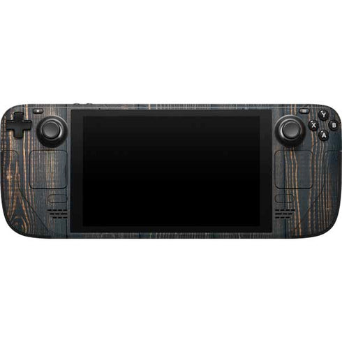 Black Painted Wood Steam Deck Handheld Gaming Computer Skin