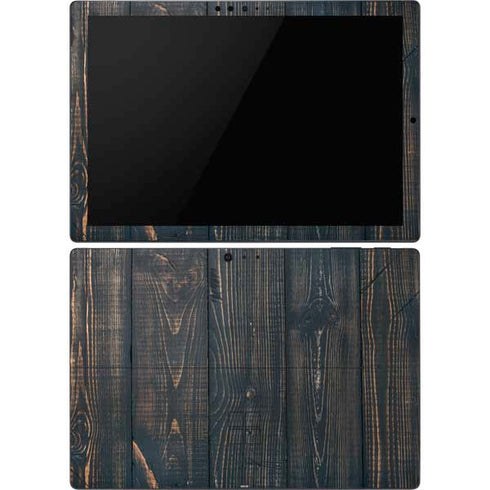 Black Painted Wood Surface Pro 6 Skin