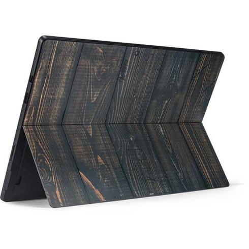 Black Painted Wood Surface Pro 6 Skin