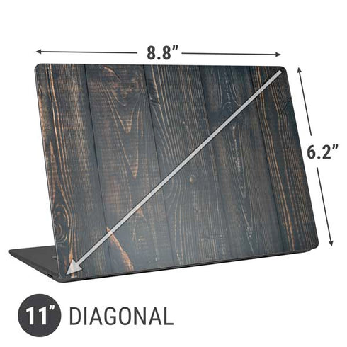 Black Painted Wood Universal Laptop 11in (8.8 x 6.2in) Skin
