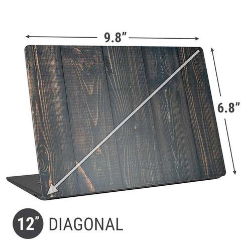Black Painted Wood Universal Laptop 12in (9.8 x 6.8in) Skin