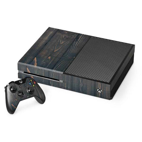 Black Painted Wood Xbox One Console and Controller Bundle Skin