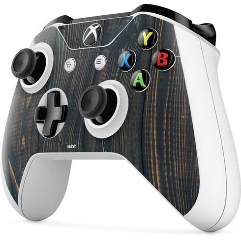 Black Painted Wood Xbox One S Controller Skin