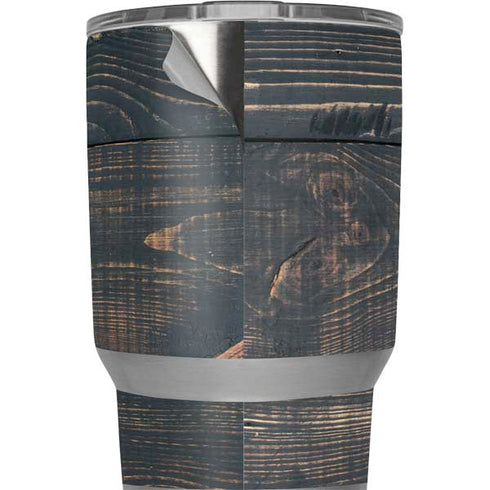 Black Painted Wood Yeti 20oz Tumbler Skin
