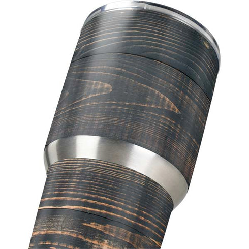 Black Painted Wood Yeti 30oz Rambler Tumbler Skin