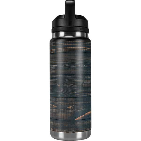 Black Painted Wood YETI Rambler 26oz Bottle Skin