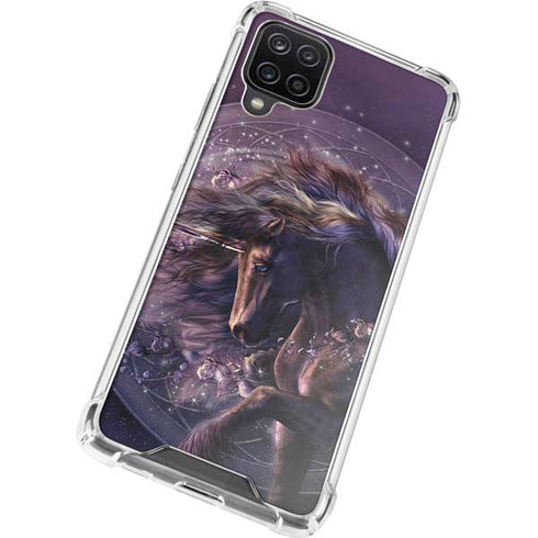 Laurie Prindle Black Rose Unicorn Galaxy A12 Clear Case