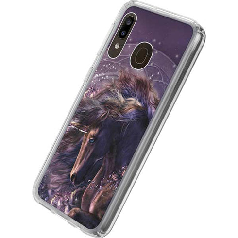 Laurie Prindle Black Rose Unicorn Galaxy A20 Clear Case
