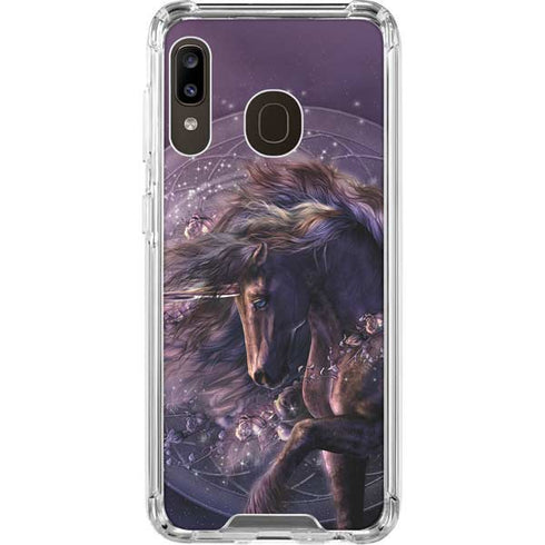 Laurie Prindle Black Rose Unicorn Galaxy A30 Clear Case