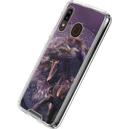 Laurie Prindle Black Rose Unicorn Galaxy A30 Clear Case
