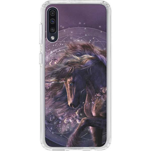 Laurie Prindle Black Rose Unicorn Galaxy A50 Clear Case