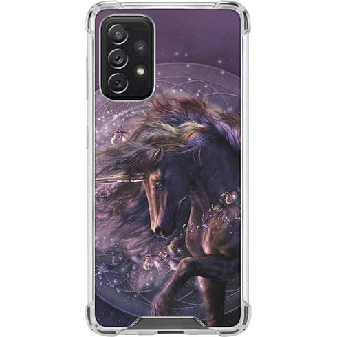 Laurie Prindle Black Rose Unicorn Galaxy A72 5G Clear Case