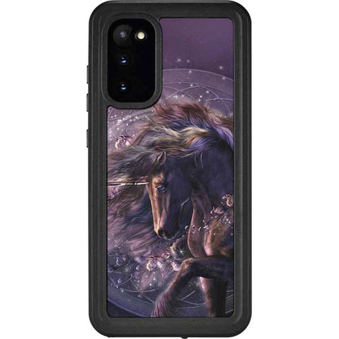 Laurie Prindle Black Rose Unicorn Galaxy S20 Waterproof Case