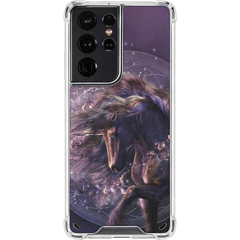 Laurie Prindle Black Rose Unicorn Galaxy S21 Ultra 5G Clear Case