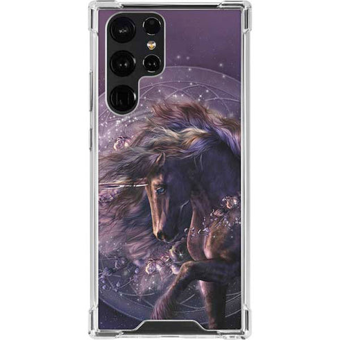 Laurie Prindle Black Rose Unicorn Galaxy S22 Ultra Clear Case