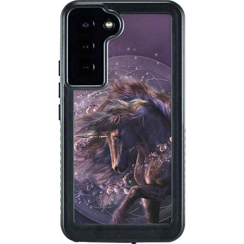 Laurie Prindle Black Rose Unicorn Galaxy S23 Plus Waterproof Case