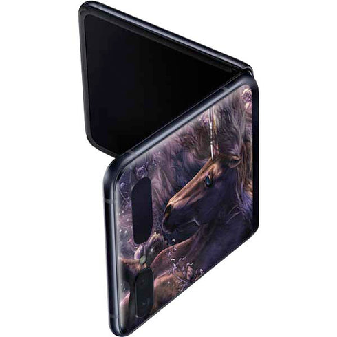 Laurie Prindle Black Rose Unicorn Galaxy Z Flip Skin