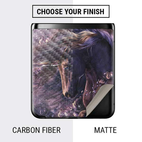 Laurie Prindle Black Rose Unicorn Galaxy Z Flip Skin