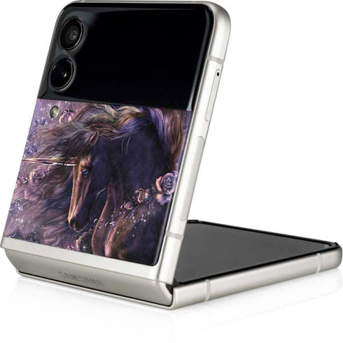 Laurie Prindle Black Rose Unicorn Galaxy Z Flip4 5G Skin