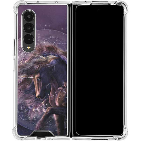 Laurie Prindle Black Rose Unicorn Galaxy Z Fold4 5G Clear Case