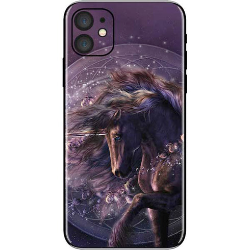Laurie Prindle Black Rose Unicorn iPhone 11 Skin