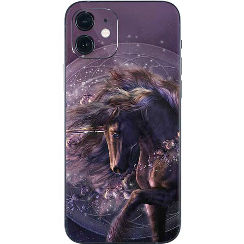 Laurie Prindle Black Rose Unicorn iPhone 12 Mini Skin
