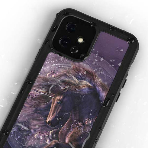 Laurie Prindle Black Rose Unicorn iPhone 12 Mini Waterproof Case