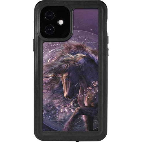 Laurie Prindle Black Rose Unicorn iPhone 12 Waterproof Case