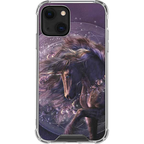 Laurie Prindle Black Rose Unicorn iPhone 13 Mini Clear Case