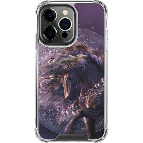 Laurie Prindle Black Rose Unicorn iPhone 13 Pro Clear Case