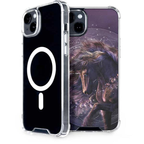 Black Rose Unicorn by Laurie Prindle iPhone 15 MagSafe Case