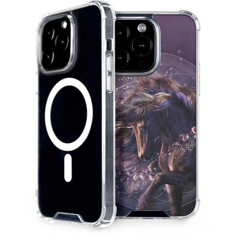 Laurie Prindle Black Rose Unicorn iPhone 14 Pro MagSafe Case