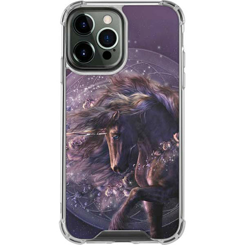 Black Rose Unicorn by Laurie Prindle iPhone 15 Pro Max Clear Case