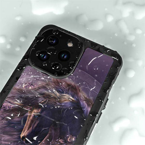 Laurie Prindle Black Rose Unicorn iPhone 14 Pro Waterproof Case