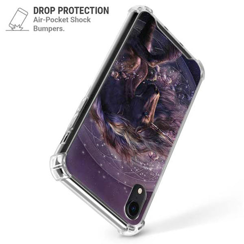 Black Rose Unicorn by Laurie Prindle iPhone XR Clear Case