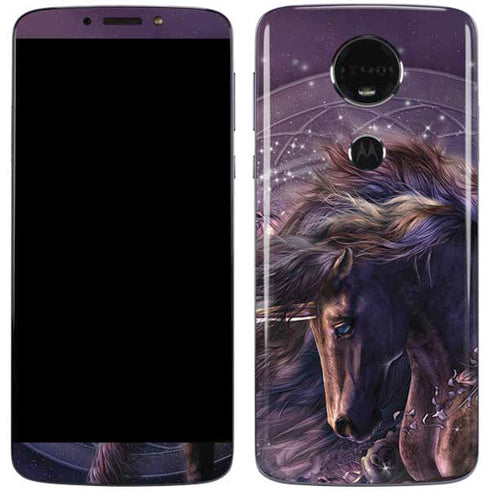 Laurie Prindle Black Rose Unicorn Moto E5 Plus Skin