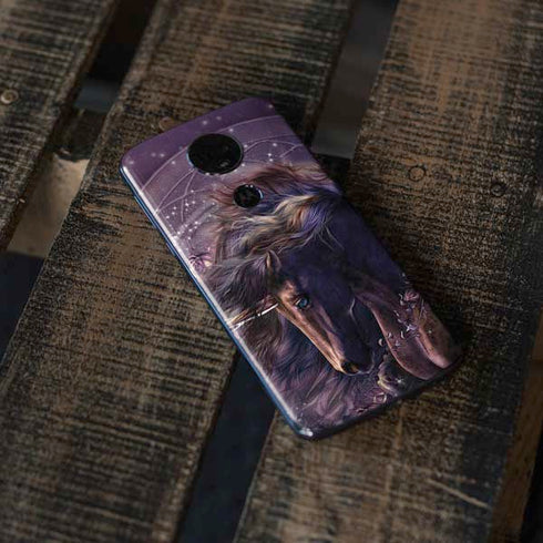 Laurie Prindle Black Rose Unicorn Moto E5 Plus Skin