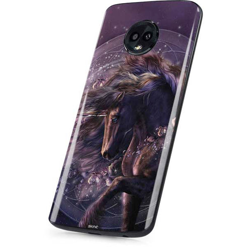 Laurie Prindle Black Rose Unicorn Moto G6 Skin