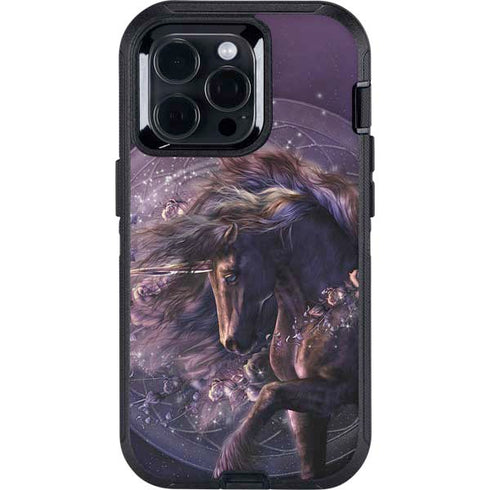 Black Rose Unicorn by Laurie Prindle Otterbox Defender iPhone Skin