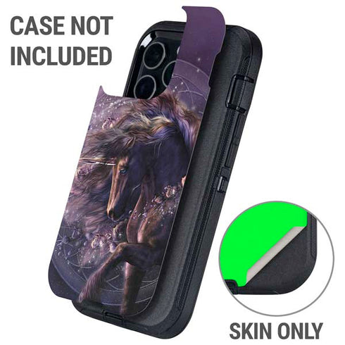 Black Rose Unicorn by Laurie Prindle Otterbox Defender iPhone Skin