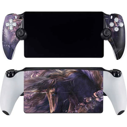 Black Rose Unicorn by Laurie Prindle PlayStation Portal Remote Player Skin