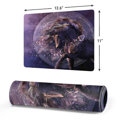 Black Rose Unicorn by Laurie Prindle Gaming Mouse Pad