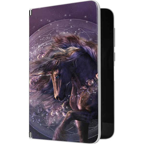 Laurie Prindle Black Rose Unicorn Surface Duo Skin